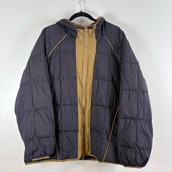 FP Movement by Free People Jackets & Blazers - Free People Movement Parker Packable Puffer Coat Dark Navy & Brown Medium Hooded